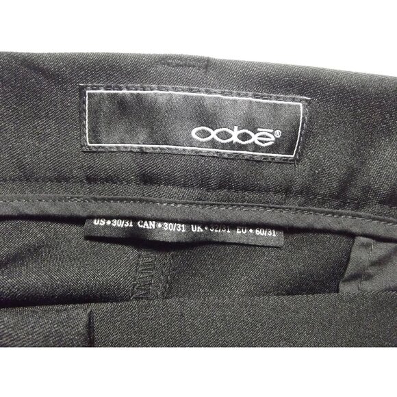 oobe Pants Womens Plus Size 30 x 31" Black Flat Front straight leg Uniform Work - Picture 6 of 12